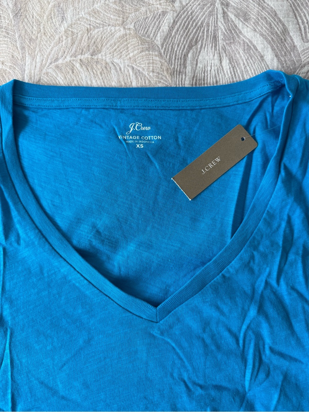 J. Crew Vintage Cotton V-Neck Tee in Bright Teal